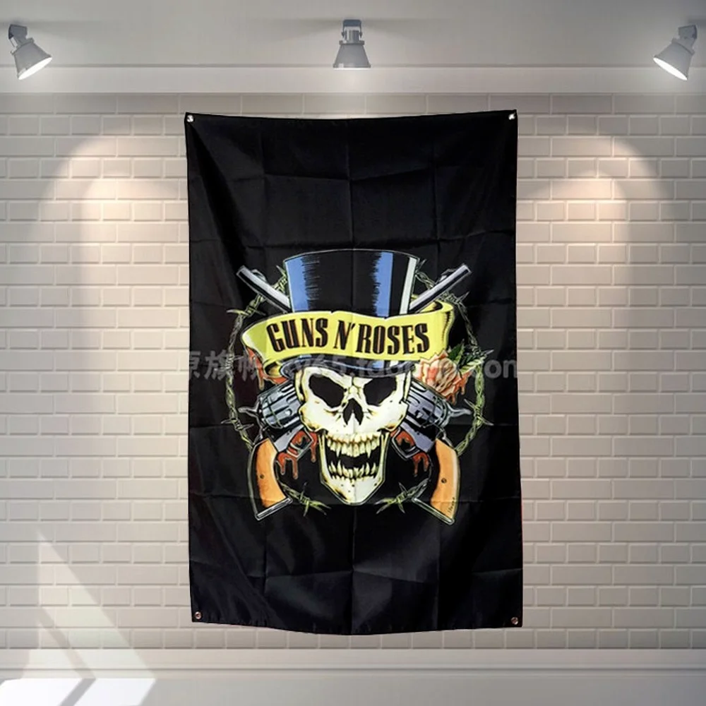 

Vintage Rock and Roll Pop Band Team Logo Concert Posters Flag Banner Popular Music Theme Painting Hanging Cloth Wall Decoration