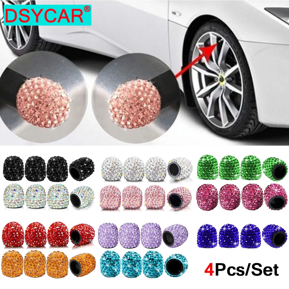 

DSYCAR 4Pcs/Set Car Wheel Valve Caps Tyre Rim Stem Covers for Automobiles Motorcycles Trucks Bikes Airdust Waterproof