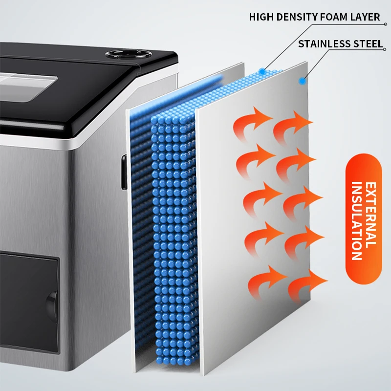 Loja de chá e leite comercial 40kg grande cubo de gelo que faz gelo automático pequeno doméstico máquina de trituração
