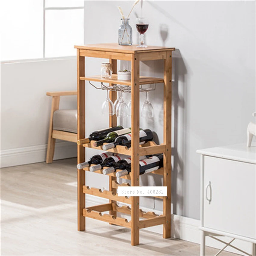 ZT-JJ0617 Modern Wooden Wine Rack Bamboo Stacking Wine Holder Multi-Tier Wood Wine Organizer Multifunctional Wine Cup Racks