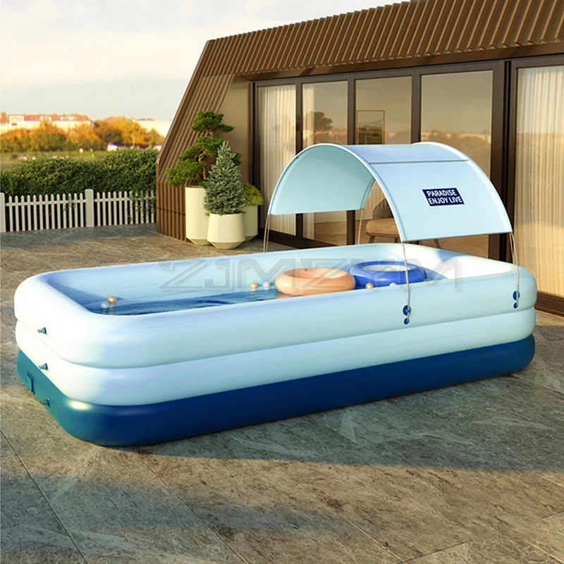 210CM/ 260CM 3 Layer Automatic Inflatable Swimming Pool household adult  children large outdoor sunshade swimming pool with shed