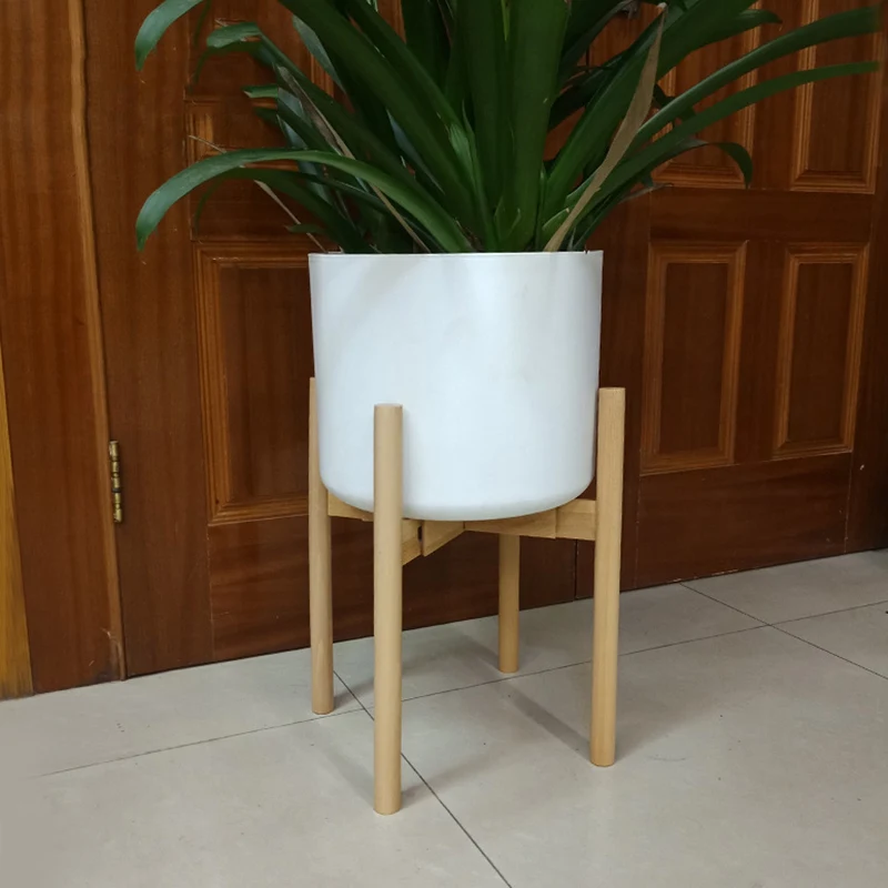 Adjustable Plant Stand Holder Rack Wooden Sturdy Convenient And Quick Save Space for Flower Potted Indoor Outdoor 38X30cm TB