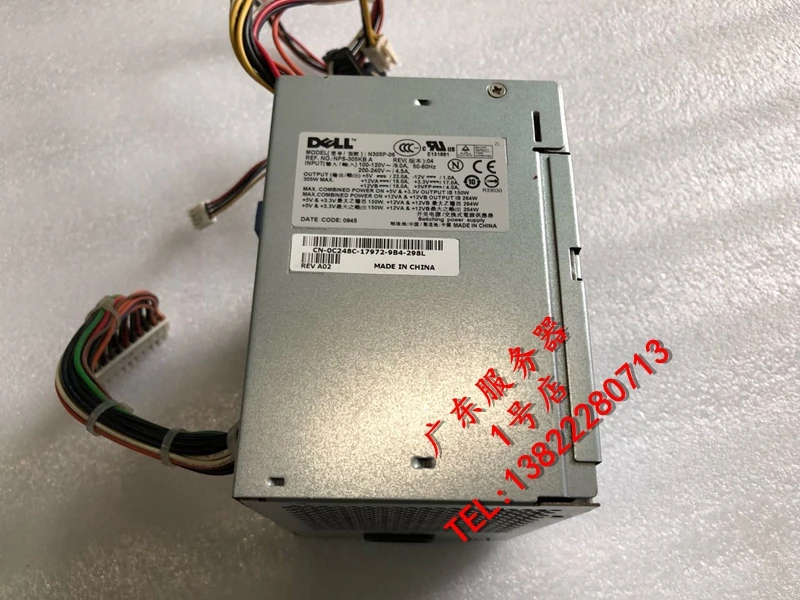 For  PowerEdge T100 T110 II power supply 305W 0R480P 0C248C N305E-06