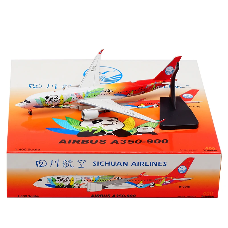 

16CM Diecast Alloy 1/400 A350-900 A350 B-301D Sichuan Airlines Plane Model Toy Aircraft Collectible Airplanes Collection Gifts