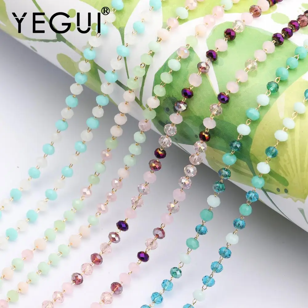 

YEGUI C50,jewelry accessories,18k gold plated,0.3 microns,diy bead chain,necklace for women,diy necklace,jewelry making,1m/lot