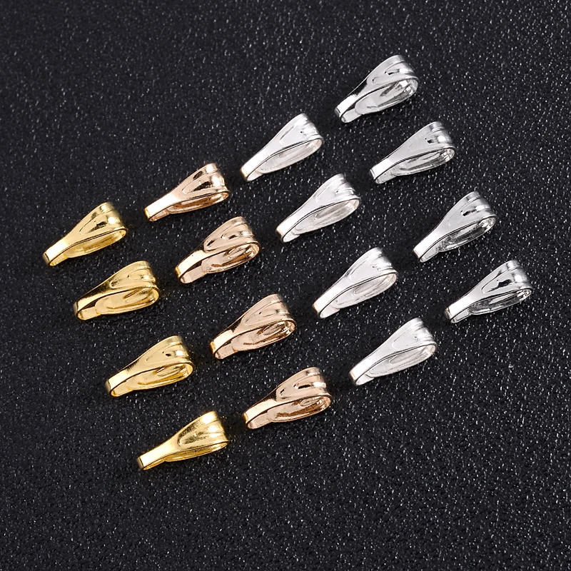 7/8/11mm Pendant Clasps Bail Clasps Care Buckle Necklace Pendant Connector 100Pcs/Lot For DIY Jewelry Making Findings Supplies