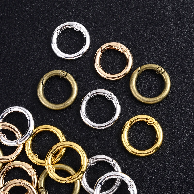 20/25/28mm 10Pcs/Lot Metal Spring Openable Metal Spring Gate O Ring Keychain Bag Clips Hook Connector for DIY Jewelry Making