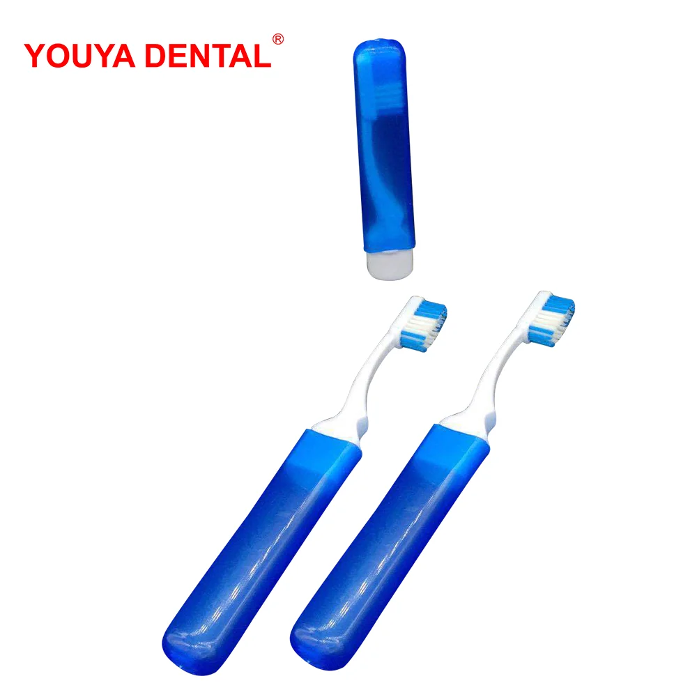 2 pçs/lote Escovas De Limpeza da escova de Dente Escova de Dentes escova de Dentes De Viagem Dobrável Portátil Criativo Com Tampa Anti-Pó Dental Oral Care