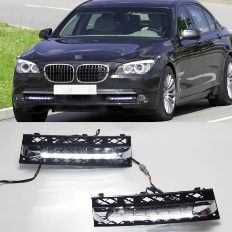 2pcs White Daytime Running Lights DRL LED Fog Lamp for BMW 7 Series F01 F02 730i/740i/750i/760i 2009-2012