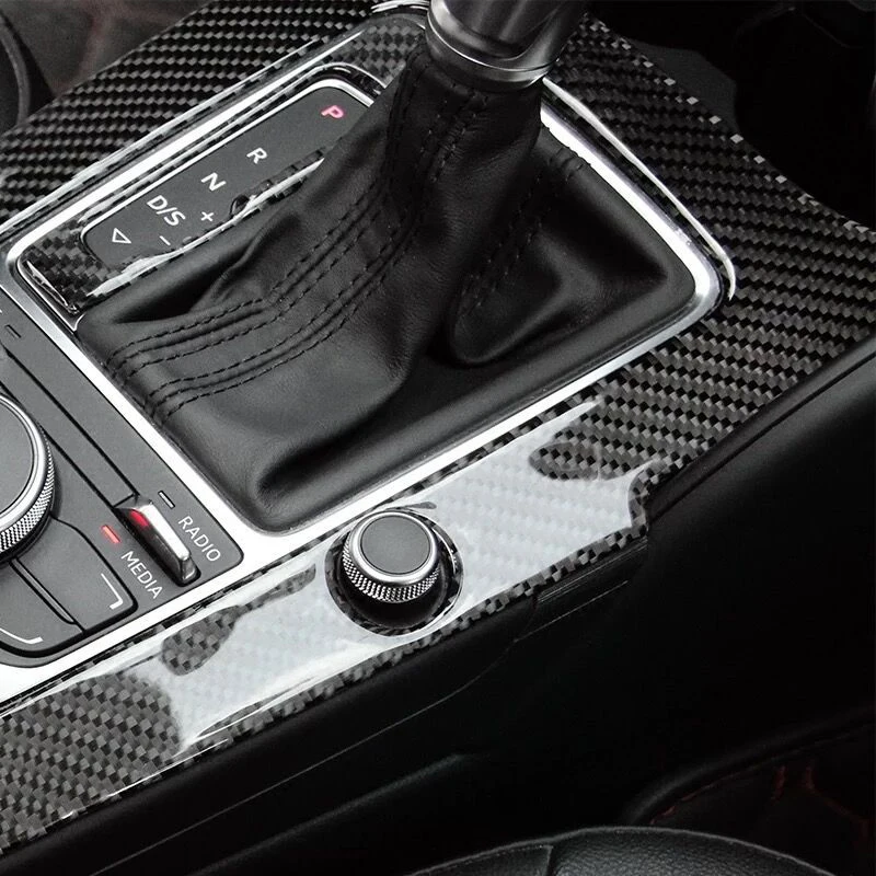 Car Styling Center Console Gear Shift Panel Decoration Cover Sticker Trim For Audi A3 8V S3 2014-2019 Carbon Fiber Accessories