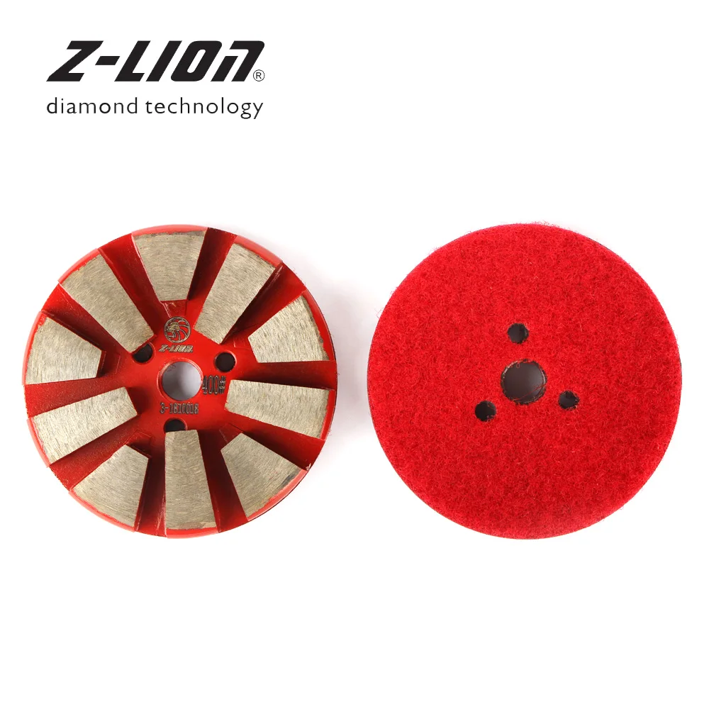 Z-LEAP 5pcs/Set 3inch Diamond Polishing Pads Metal Bond Concrete Abrasive Wheels Wet Dry Use For Floor Polishing Machine