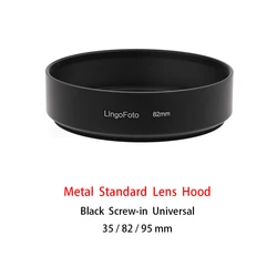 Metal Standard Lens Hood Universal Screw-in Black 35 / 82 / 95 mm camera photography accessory