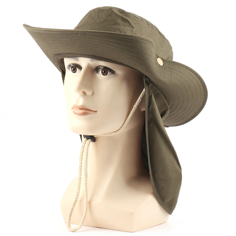 CAMOLAND New Arrival Women Casual Bucket Hats Summer UV Protection Sun Hat With Neck Flap Male Outdoor Wide Brim Fishing Caps