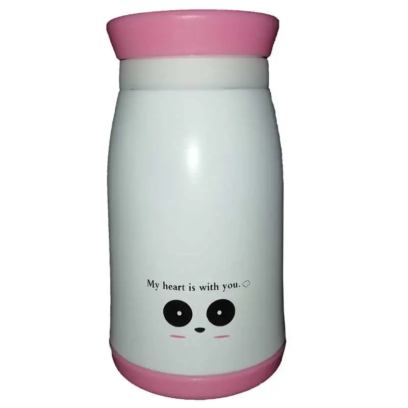 Panda Cartoon Pattern Thermo Mug Insulated Cup Tumbler Coffee Hot Cold Bottle Travel Stainless Steel Vacuum Pot