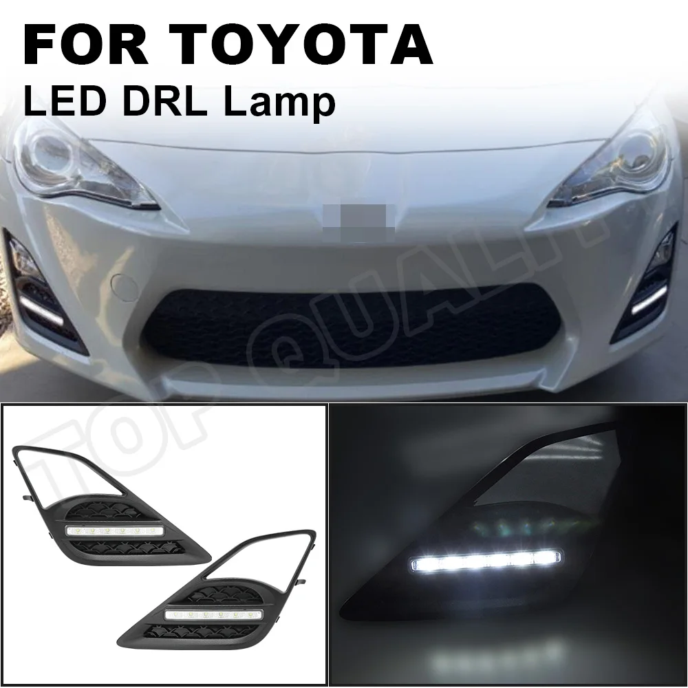 For Scion FR-S Toyota FT86 FT-86 GT86 GT-86 2013 2014 2015 2016 Car Front White LED Daytime Running Light Fog Light DRL Foglamp