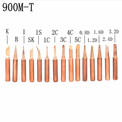 SZBFT 15pcs/lot Lead-free Red copper Pure copper Solder tip 900M-T For Hakko 936 FX-888D Saike 909D 852D+ 952D Diamagnetic DIY