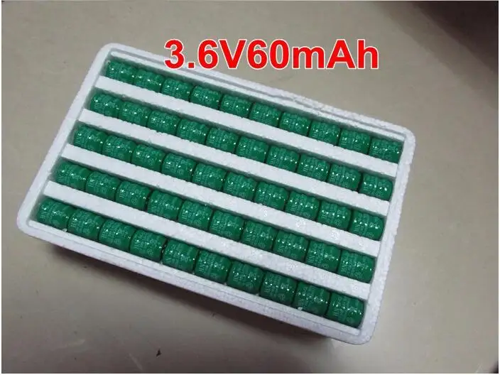 10pcs/ピース/ロットmasterfireオリジナル3.6v 60mah ni-cdニッケル製バッテリーデータバックアップバッテリーメモリー産業用nicdバッテリーセル