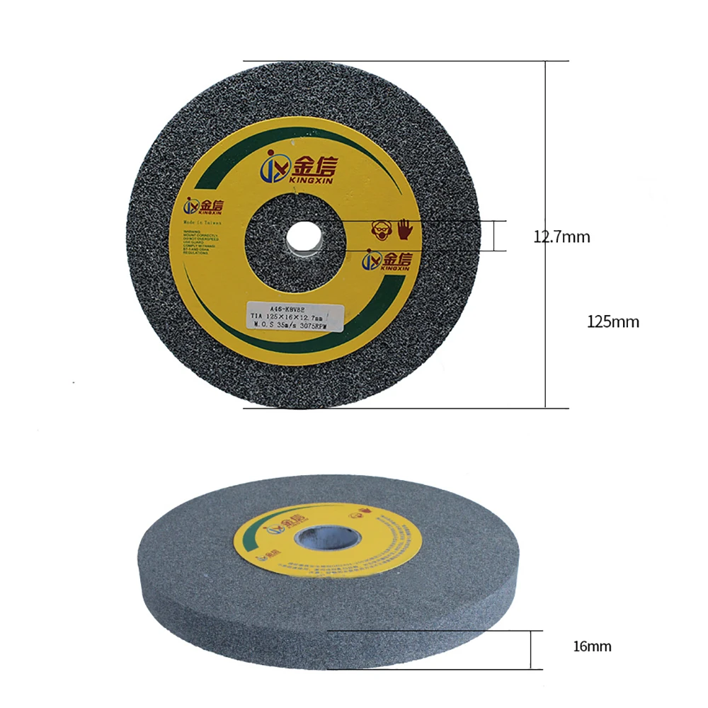 Ceramic Grinding Wheel Resistant Disc Abrasive Disc Polishing Metal Stone Wheel for Bench Grinders 125x12.7x16MM 46#60#80#120#