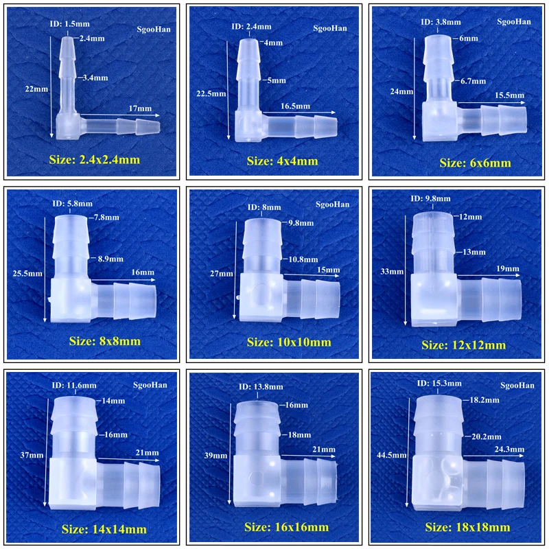 5 ~ 200Pcs 4 ~ 20มม.ขั้วต่อข้อศอก Aquarium ถังอุปกรณ์ Air Pump Aerator เจดีย์ Joint Garden ชลประทานทางการแพทย์ท่อข้อต่อ