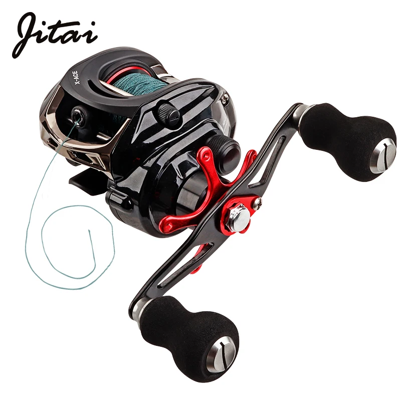 

JITAI Baitcasting Fishing Reel Comes with PE 4 Strands line 8Kg Braking Power 6.4:1 High Speed 14+1BB Fishing Reel Wheel