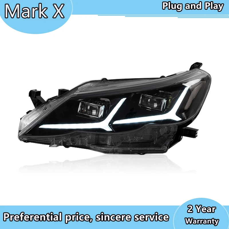 

Заводская Автомобильная фара для Reiz Mark X 2010 2011 светодиодный ная фара с желтым поворотным сигналом и технологией plug and play