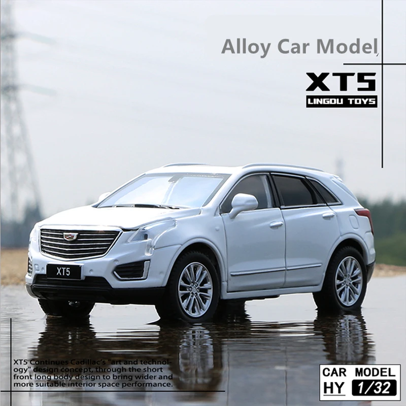 1/32 XT5 SUV Alloy Car Model Diecasts Metal Toy Vehicles Car Model Sound and Light High Simulation Collection Childrens Toy Gift