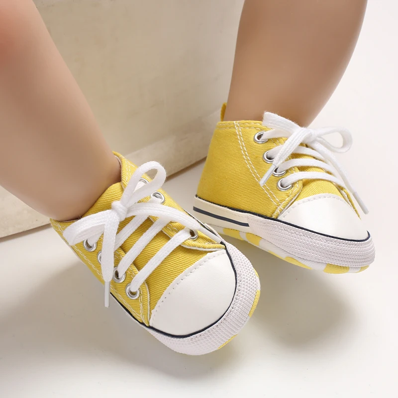 Canvas-Turnschuhe für Babys, Jungen und Mädchen, Lauflernschuhe für Kleinkinder, rutschfest, weiche Sohle, klassische Schuhe für Neugeborene, 0–18 Monate – Detail 25