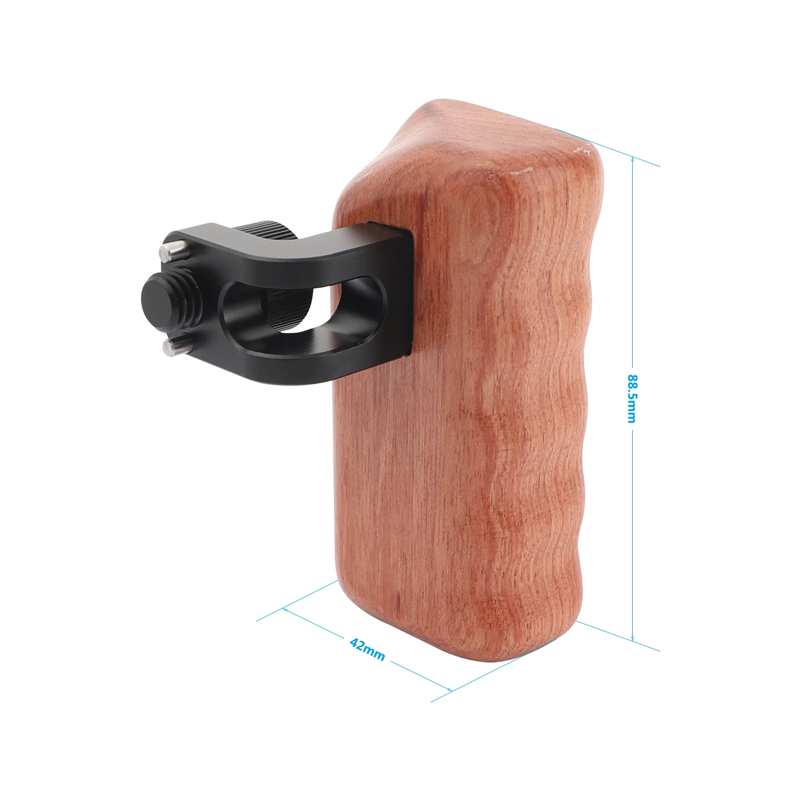 CAMVATE Camera Wooden Handle Grip With 3/8"-16 Thumbscrew Lock Knob & ARRI Locating Pins For DSLR Camera Cage Rig Support System