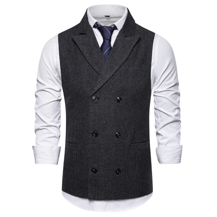 Vest Men Double Breasted Suit Vests Men Mens Sleeveless Suit Vest