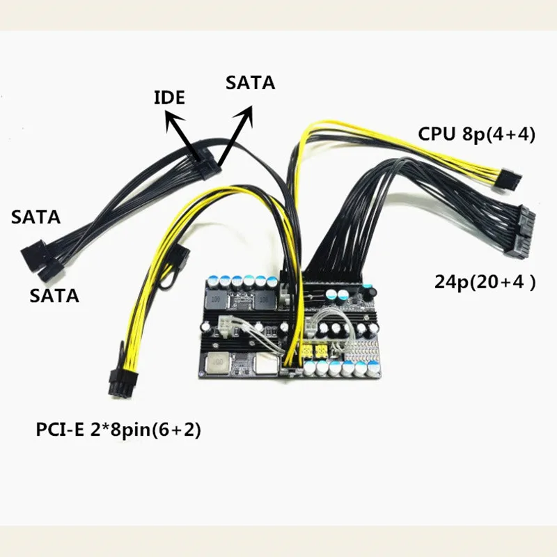 Newest DC- ATX 500W 24Pin Wide Voltage DC 19V-24V High Power Pico Power Module 500W ITX Auto Car Power Supply Board