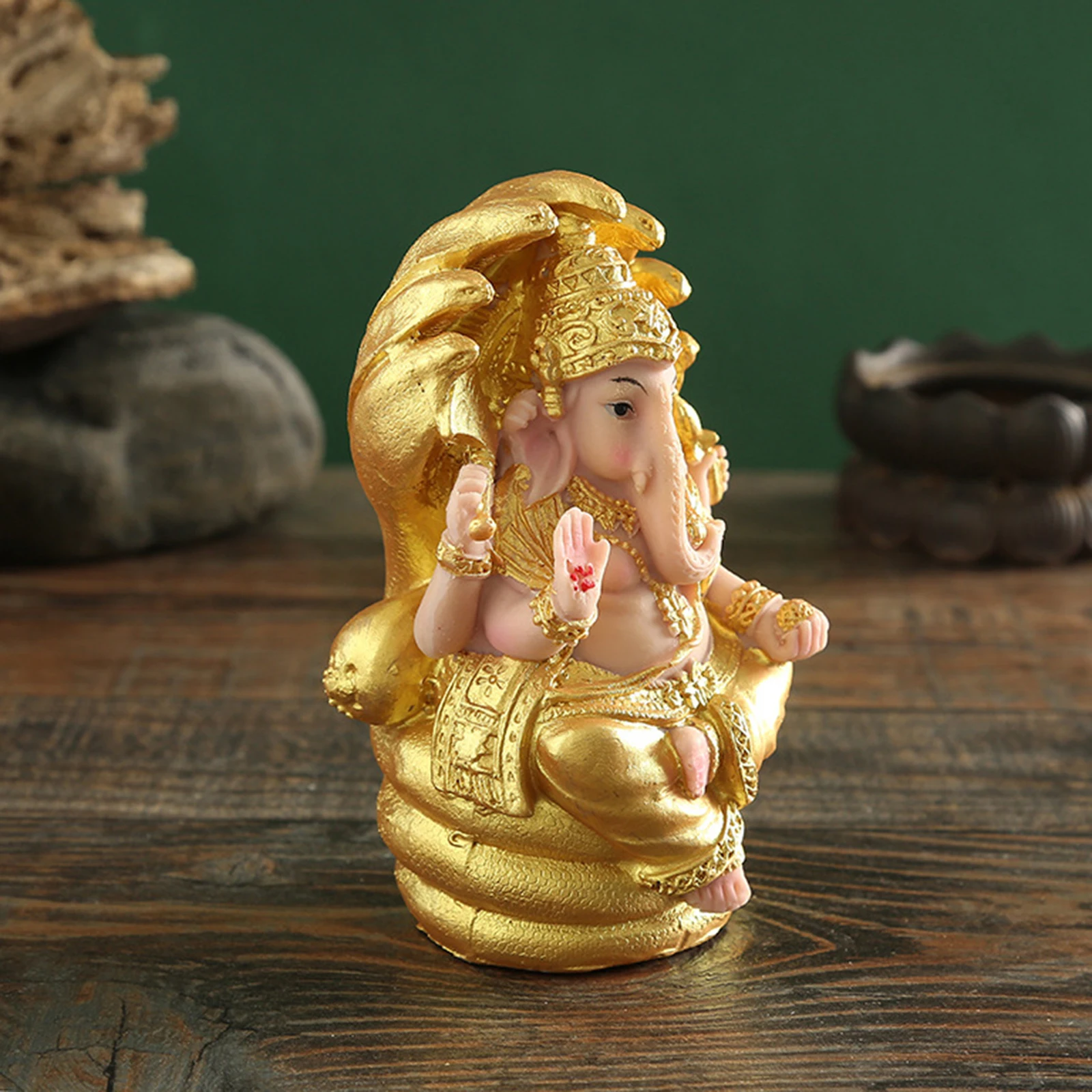 Rare Lord Ganesha Figurine Hindu Elephant God Buddha Living Room Table Decor