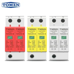 AC SPD 2P 20KA~40KA 275V  House Surge Protector protection Protective Low-voltage  Arrester Device