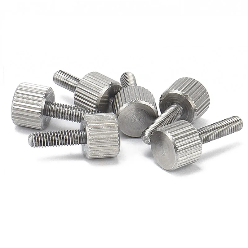 M2 M2.5 M3 M4 M5 M6 M8 304 Stainless Steel Knurl Flat Round Head Hand Tighten Thumb Screw Chassis Thumb Bolt Adjust Toolless