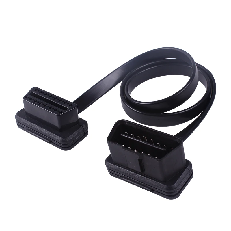 30/60/100CM Elbow Noodle Cable 16 Pin OBD2 Extension Cable For Audi/Fiat Etc Car OBD 16Pin Male To Female OBDII Connector