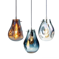 Post-modern Colorful Glass Pendant Light Cafe Restaurant Hanging Lamp Kitchen Lights Hanging Living Room Pendant Light Fixtures