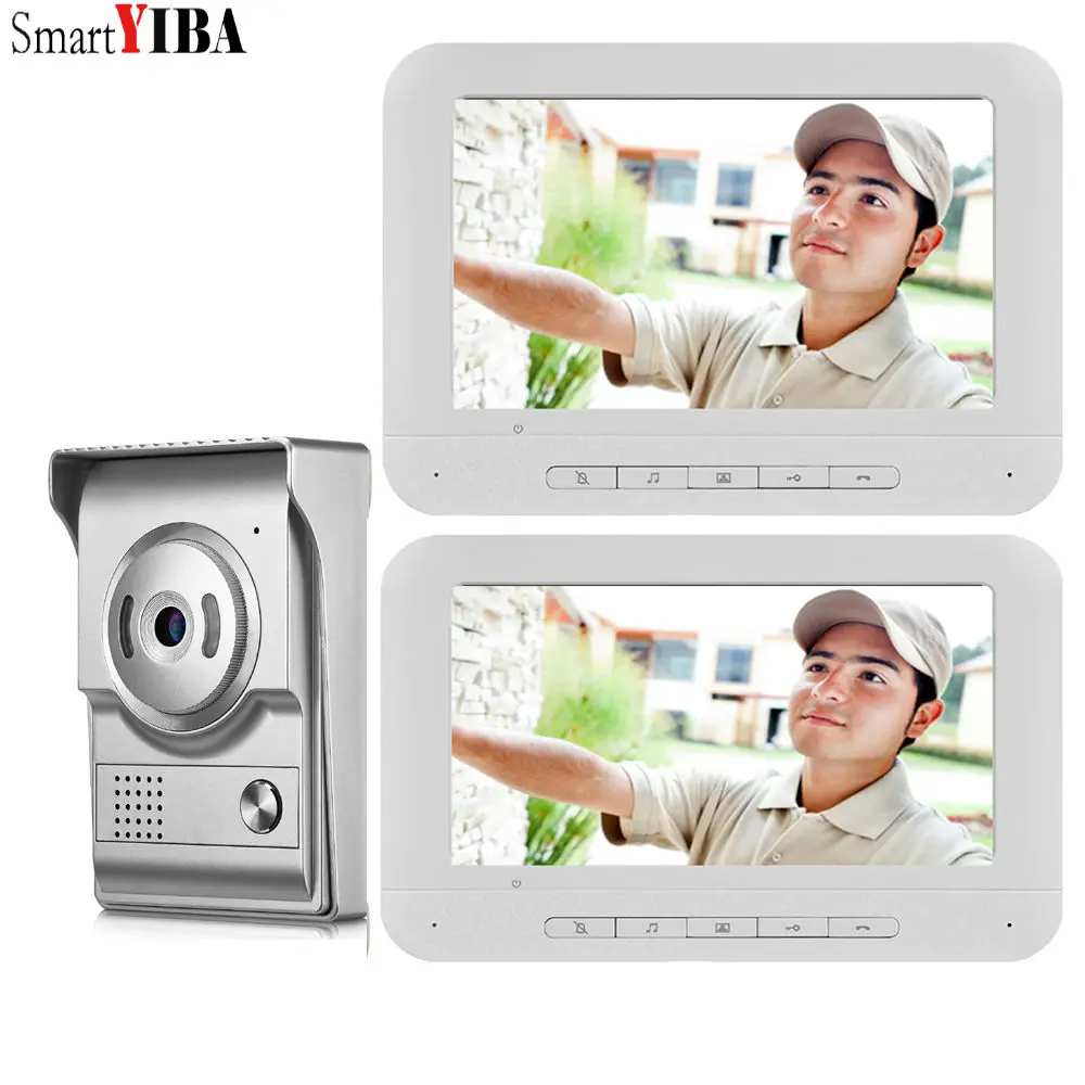 Smartyiba anel de vídeo campainha câmera intercom visual visão noturna two-way interfone telefone da porta de vídeo entrada telefone chamada