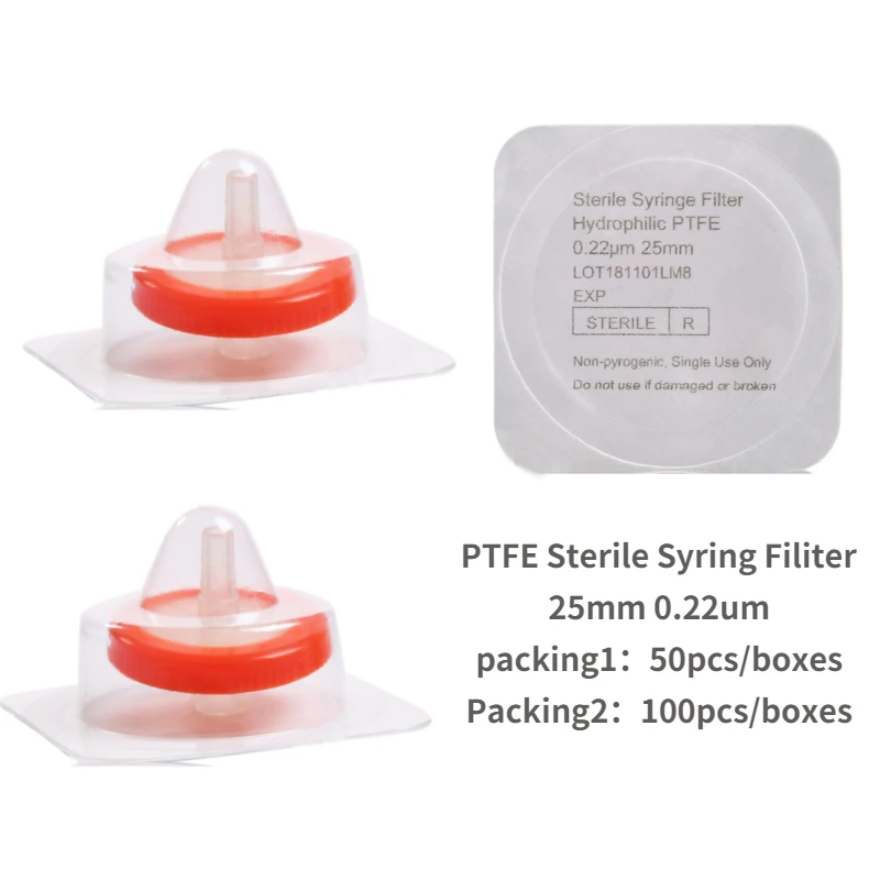 Imagem -02 - Ikeme-filtro de Seringa de Esterilização Nylon Ptfe Pes Pvc Filtro de Seringa de Laboratório Hidrofóbico 25 mm