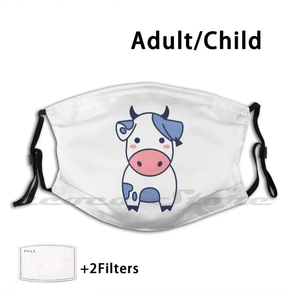 

Cute Cartoon Cow Mask DIY Washable Filter Pm2.5 Mouth Trending Cow Animal Farm Cute Funny Moo Animals Vegan Cows Nature