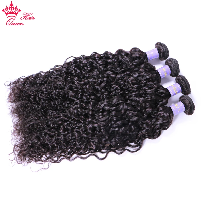 Queen Hair Products Malaysian Water Wave Bundles 100% Virign Human Raw Hair Bundles Natural Color Double Weft Weave Extensions