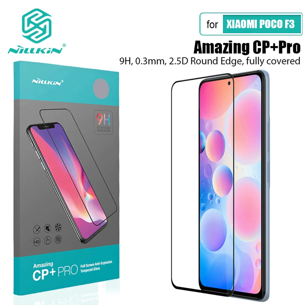 Für Xiaomi POCO F5 F3 F4 X5 X4 X3 Pro 5G Glas Nillkin 9H+/CP+ Pro gehärtetes Glas Displayschutzfolie für Xiaomi Poco F3 Glasfolie