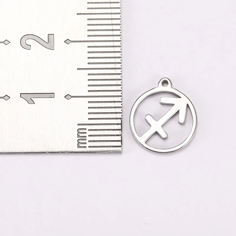 Teamer-colgante de acero inoxidable para fabricación de joyas, amuletos flotantes de 12 piezas del zodiaco, Géminis, Aries, Libra, Taurus, 12