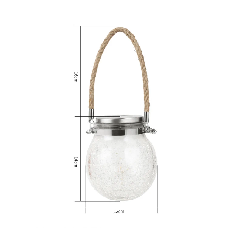 LED Solar Lamp Ball Crack Solar Powered Outdoor Waterproof Hang Lights Villa Garden Decoration Atmosphere Sunlight Light