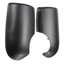 2Pcs ABS Black Door Wing MIRROR COVERS Near Passenger L+R for FORD TRANSIT MK6 MK7 2000-2014