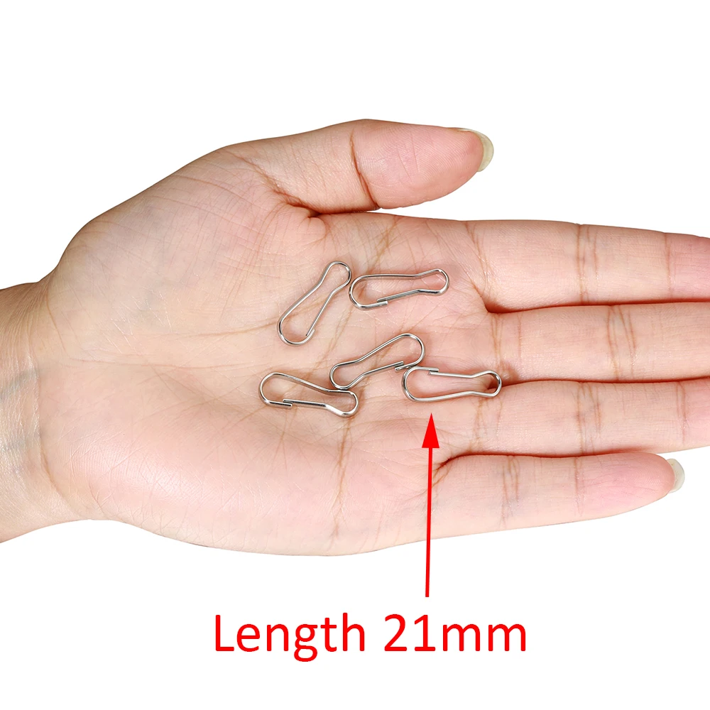 30pcs Stainless Steel Snap Spring Clip Clasp Keychain Buckle Hooks Rings Lanyards Hanging Keychaine Keyring Connector Accessory