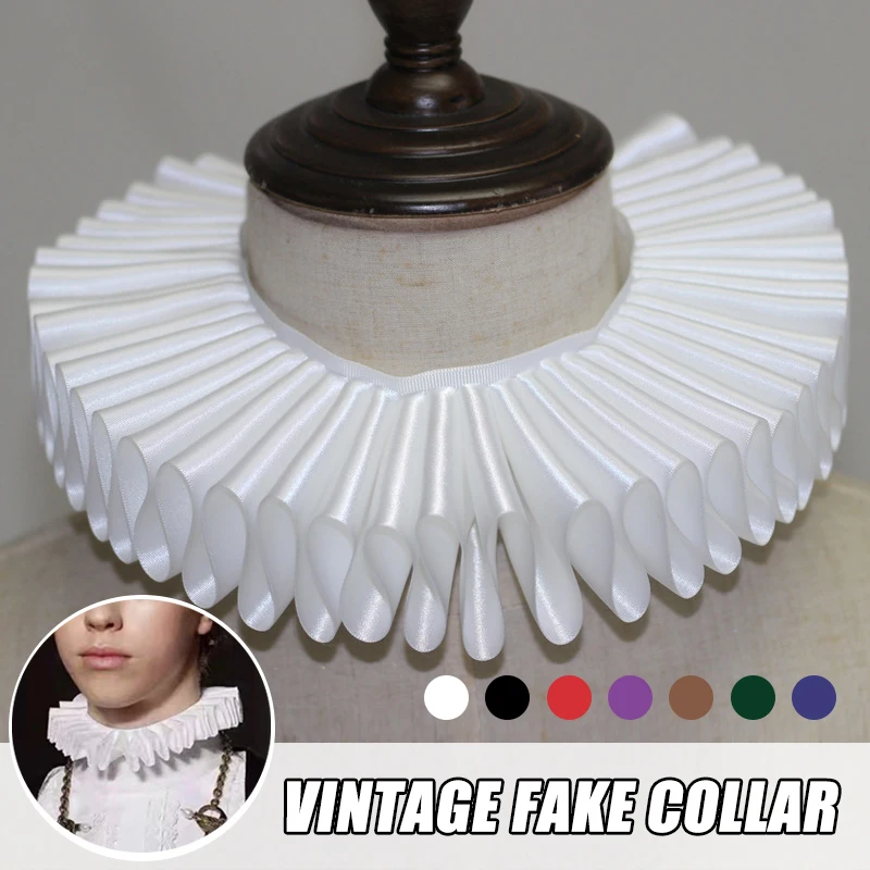 Medieval Renaissance Classic Handmade Ruff Fake Collar Retro Court Nobles  False Collar Drama Stage Performances Clown Collar