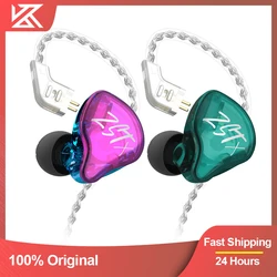 KZ ZST X 1BA+1DD In-Ear Earphones Hybrid Unit HIFI Bass Headset Sports DJ Earbud With Silver-plated Cable Earphones For ZSTX ZSN