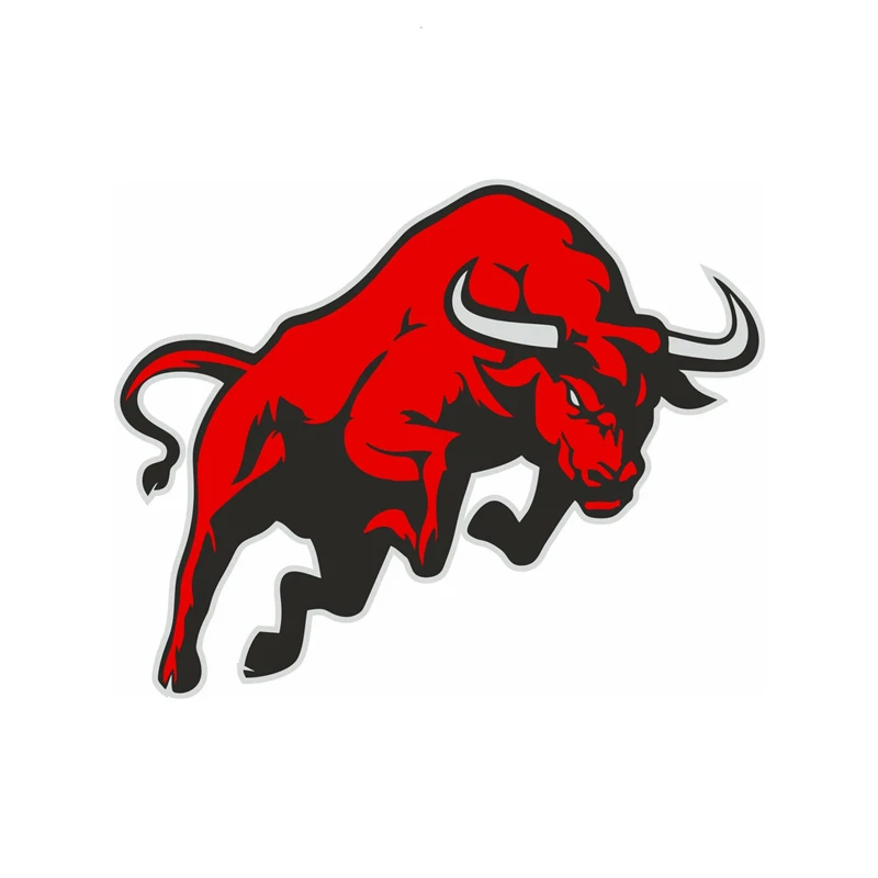 B-0021# Printed Self-adhesive Decal Jumping Bull Car Sticker Waterproof Auto Decors on  Bumper Rear Window