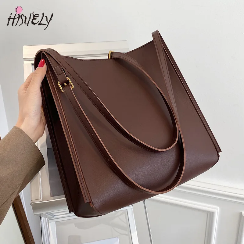 

2024 New Fashion Brown Women Pu Leather Handbag Tote Ladies Casual Bag Shoulder Bag Large Capacity Female Message Bag