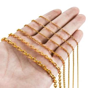 1,6/2,4/3/4/5 mm männlich und weiblich schneiden Sie den Bach zum goldenen Edelstahl Ovaler Rollen Halskette Cholar Metallschmuckzubehör 8 Hauptverkäufe 35 mm Roll - №7