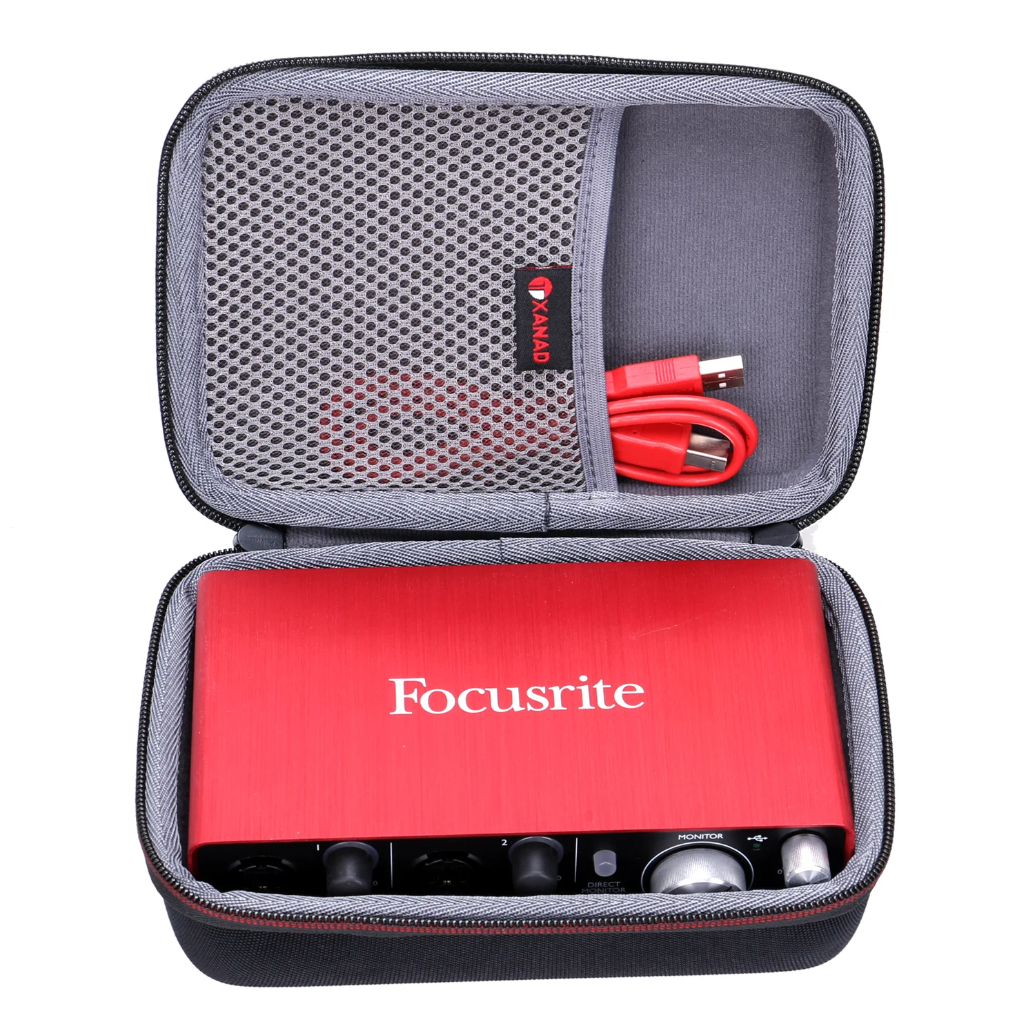 XANAD-carcasa rígida impermeable de EVA para Focusrite Scarlett, interfaz de Audio USB con herramientas profesionales, primera, Solo (2ª generación)